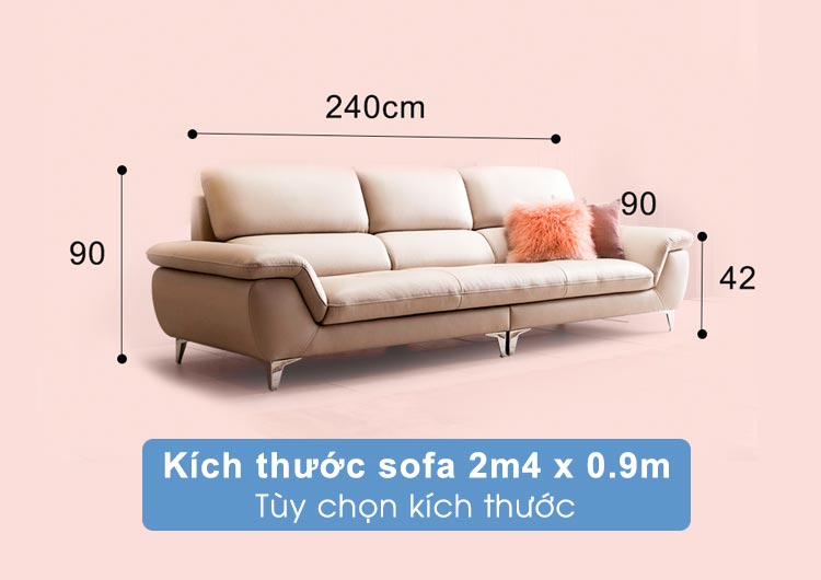 Kích thước sofa văng da HD67