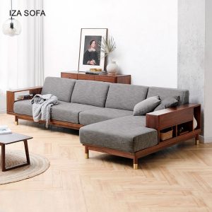 Mẫu sofa gỗ sồi Nga chữ L ZG60