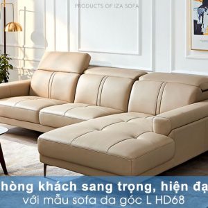 Sofa da chữ L đẹp giá rẻ HD68