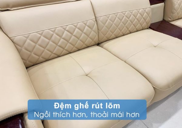 Đệm ghế sofa da chữ L cao cấp hiện đại HD223