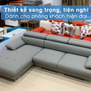 Sofa da góc chữ L hiện đại HD181