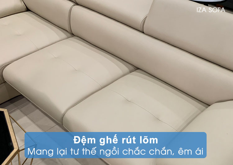 Đệm sofa da góc chữ L hiện đại HD181