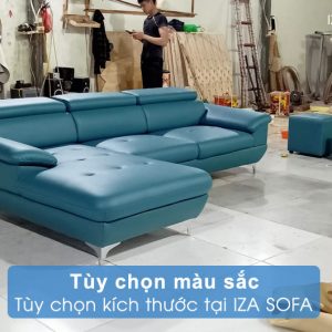Chọn màu sắc sofa da góc chữ L hiện đại HD181