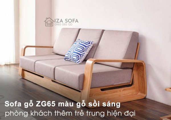 Sofa gỗ màu gỗ sồi ZG65