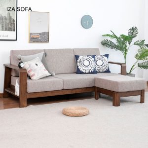 Sofa gỗ sơn màu gỗ óc chó ZG36