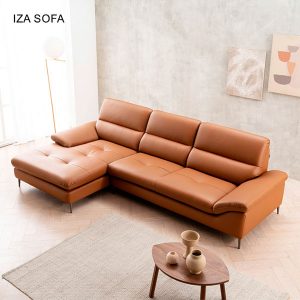 Ghế sofa góc chữ L màu da bò HD52