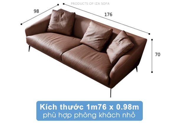 Kích thước sofa văng da HD65