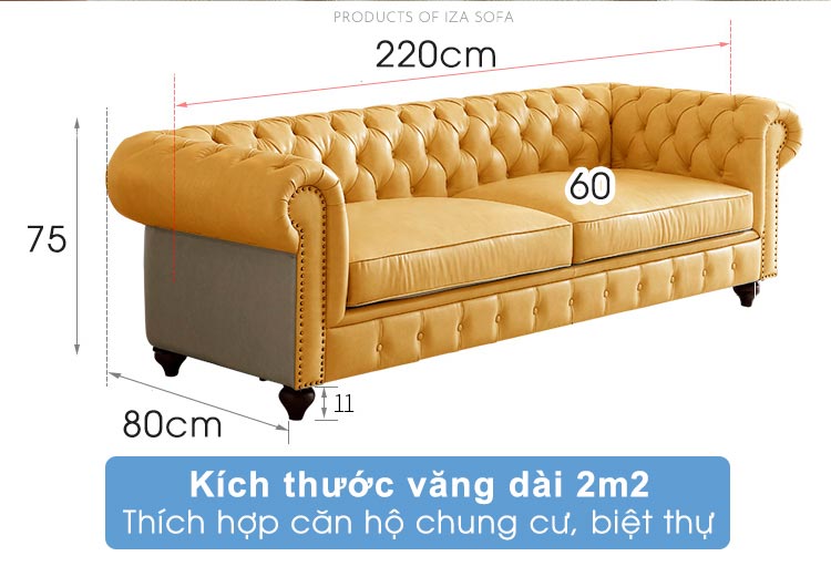 Kích thước sofa tân cổ điển HD60