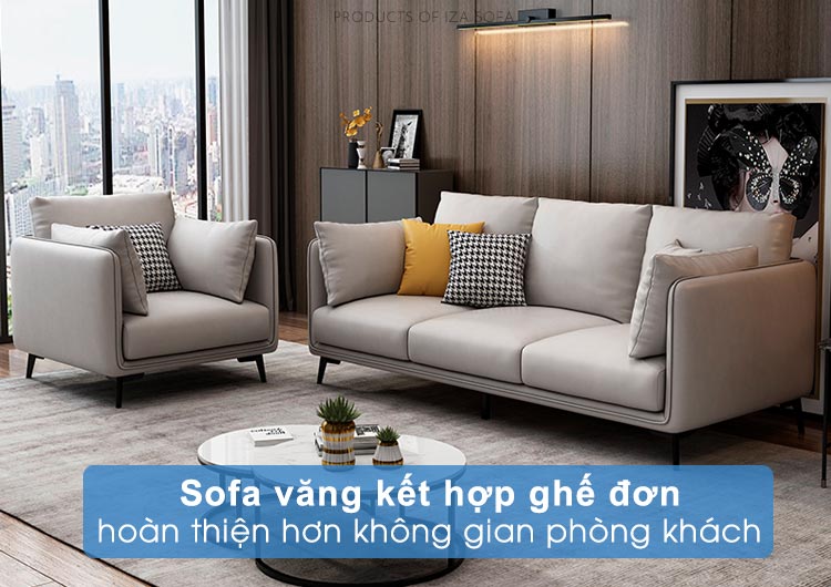 Sofa văng và ghế đơn HD55