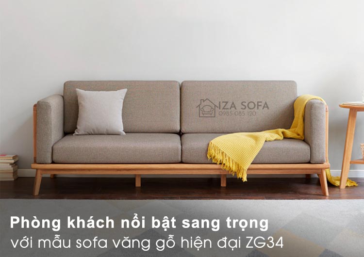 Sofa văng gỗ 3 chỗ ngồi hiện đại ZG34