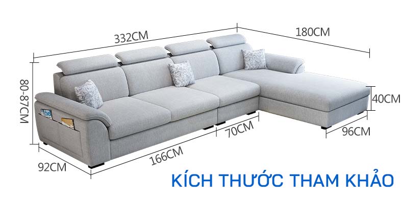 kích thước sofa 181A