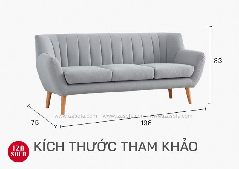 Kích thước sofa văng nỉ ZA024A