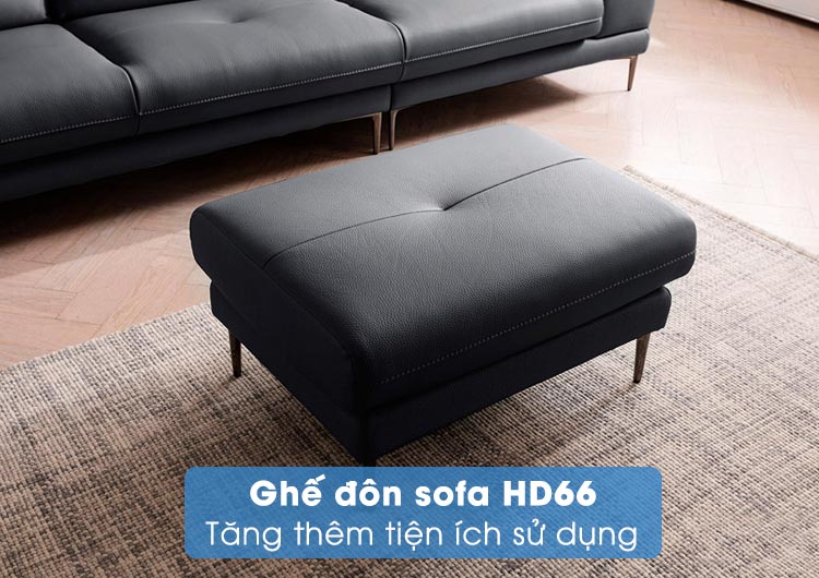 Đôn sofa văng da 3 chỗ ngồi HD66