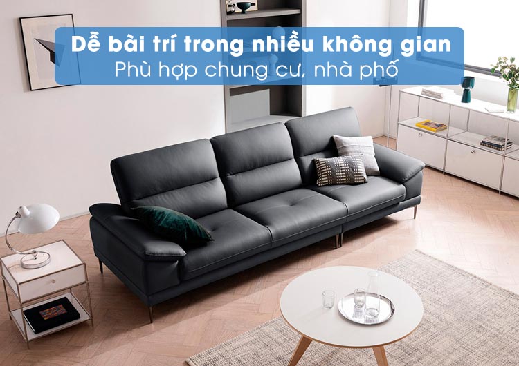 Sofa văng da 3 chỗ ngồi HD66 dễ bài trí