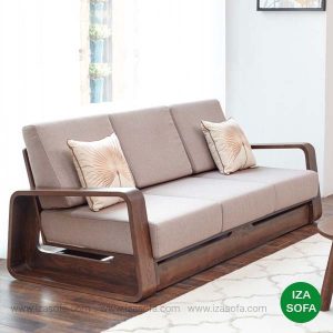 Sofa văng gỗ màu óc chó