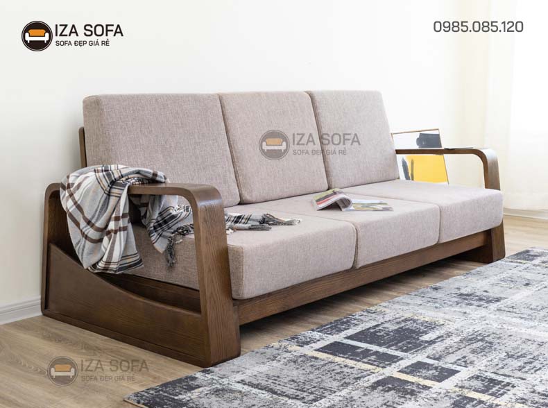 Sofa văng gỗ 3 chỗ ngồi hiện đại