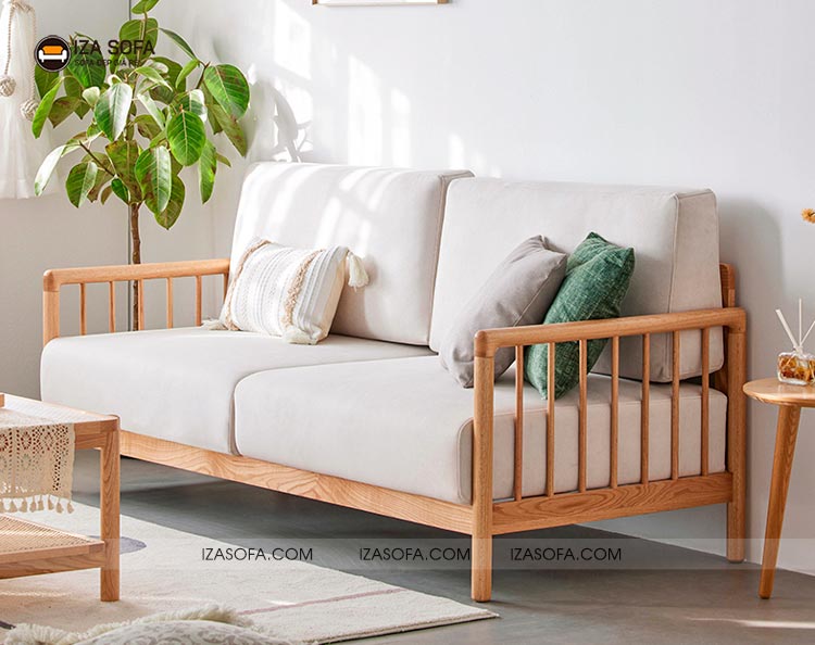 Sofa văng gỗ sồi đơn giản
