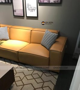 Sofa da tay vuông đẹp