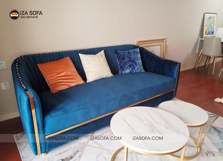 Sofa văng cao cấp xanh cổ vịt