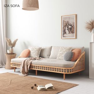 Ghế sofa gỗ nan dọc hiện đại