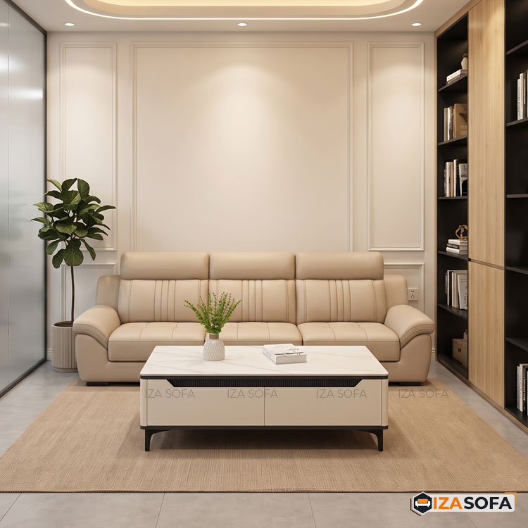 Sofa da tiếp khách công ty màu trắng GD245 12 Sofa da tiếp khách công ty màu trắng GD245