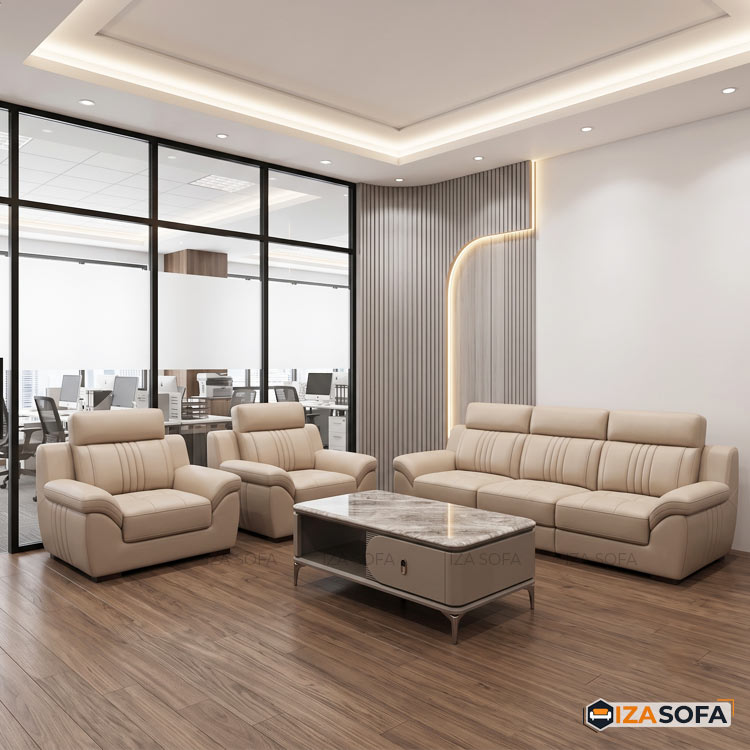 Sofa da tiếp khách công ty màu trắng GD245 9 Sofa da tiếp khách công ty màu trắng GD245