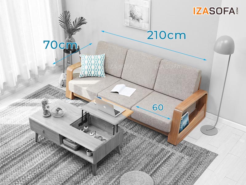 Kích thước sofa gỗ ZG66