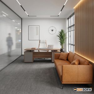 Sofa da cho văn phòng nhỏ giá rẻ V122 4 Sofa da cho văn phòng nhỏ giá rẻ V122