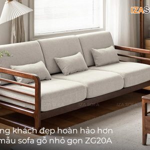 Sofa gỗ màu nâu nhỏ gọn