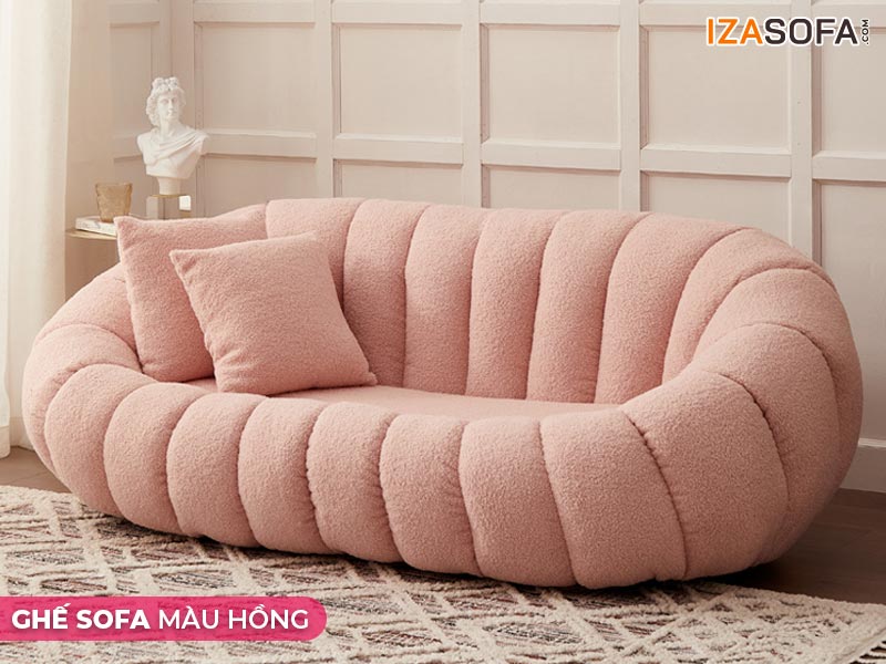 Mẫu sofa mầu hồng hình quả bí