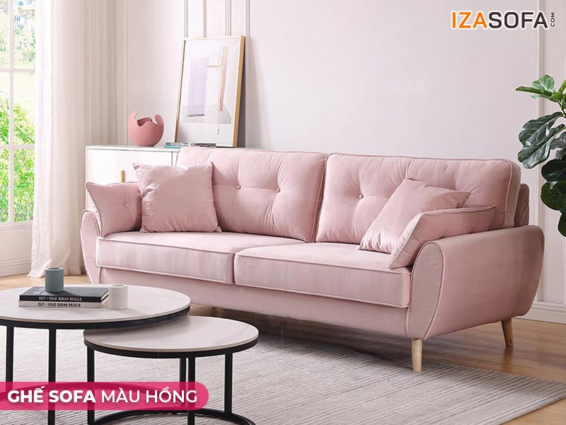Sofa văng màu hồng