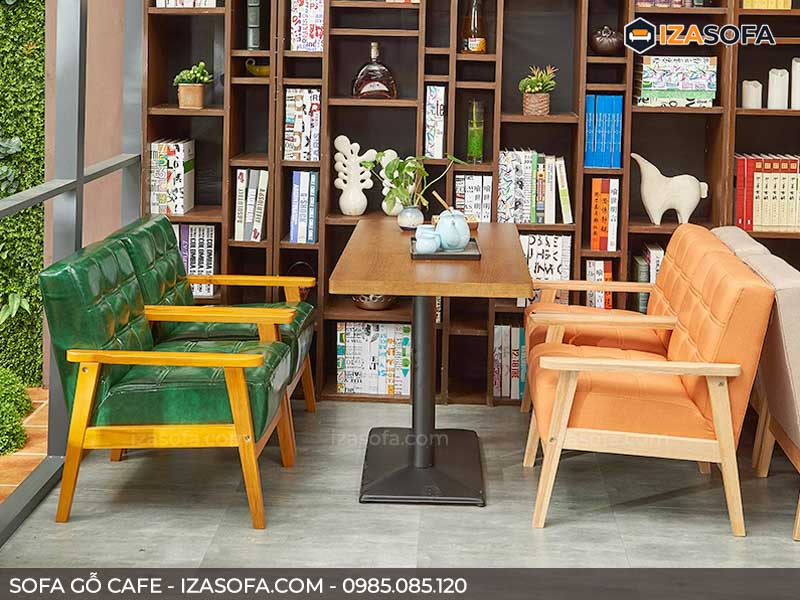 Sofa gỗ cho quán cafe nhỏ