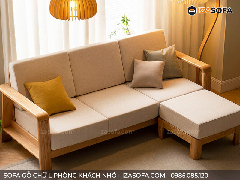 Sofa gỗ chữ l hiện đại