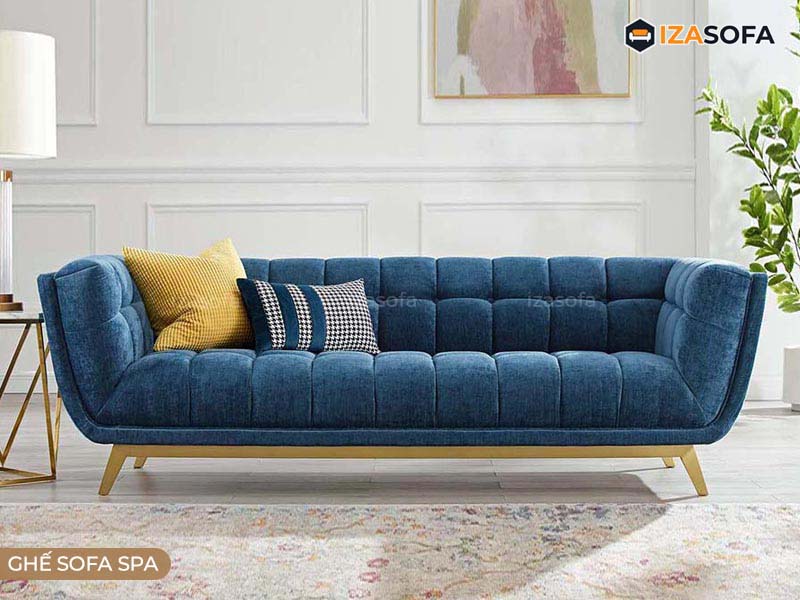 Mẫu ghế sofa spa màu xanh dương