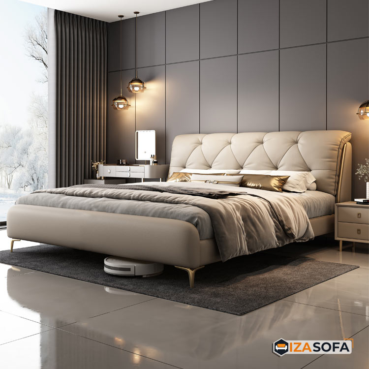 Mẫu giường bọc da đẹp G04 5 Mẫu giường bọc da đẹp G04