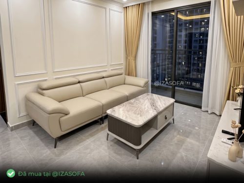 Sofa văng da 3 chỗ ngồi chân cao hiện đại HD281 photo review