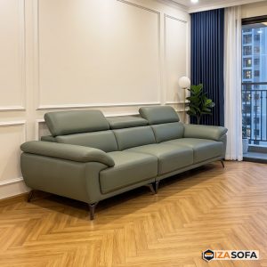 Sofa văng da 3 chỗ ngồi chân cao có tựa đầu HD281
